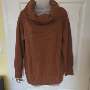 Elegant Tan Cowl Neck Sweater